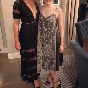 Black Lace V-Neck Dress